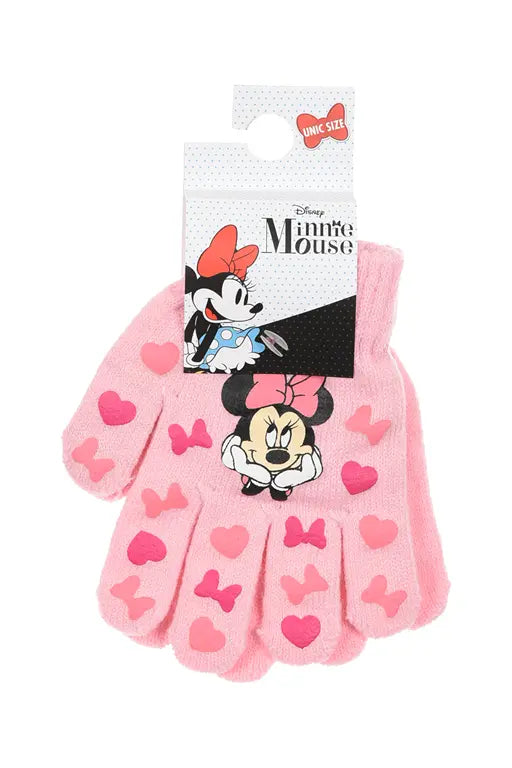 Lichtroze Minnie Mouse kinderhandschoenen met originele verpakking