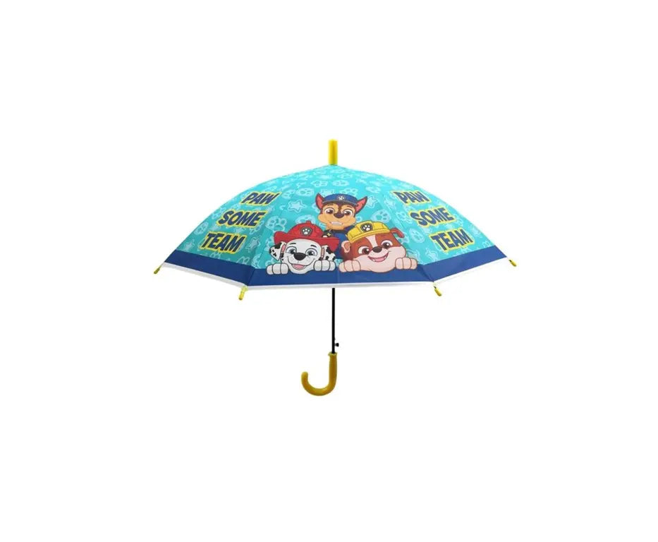 PAW Patrol kinderparaplu met Chase Marshall en Rubble turquoise