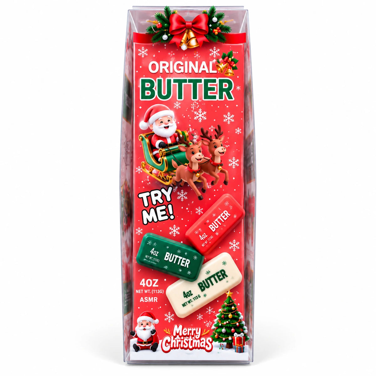 Rode Crunchy Butter Squishy Kerst Christmas Edition