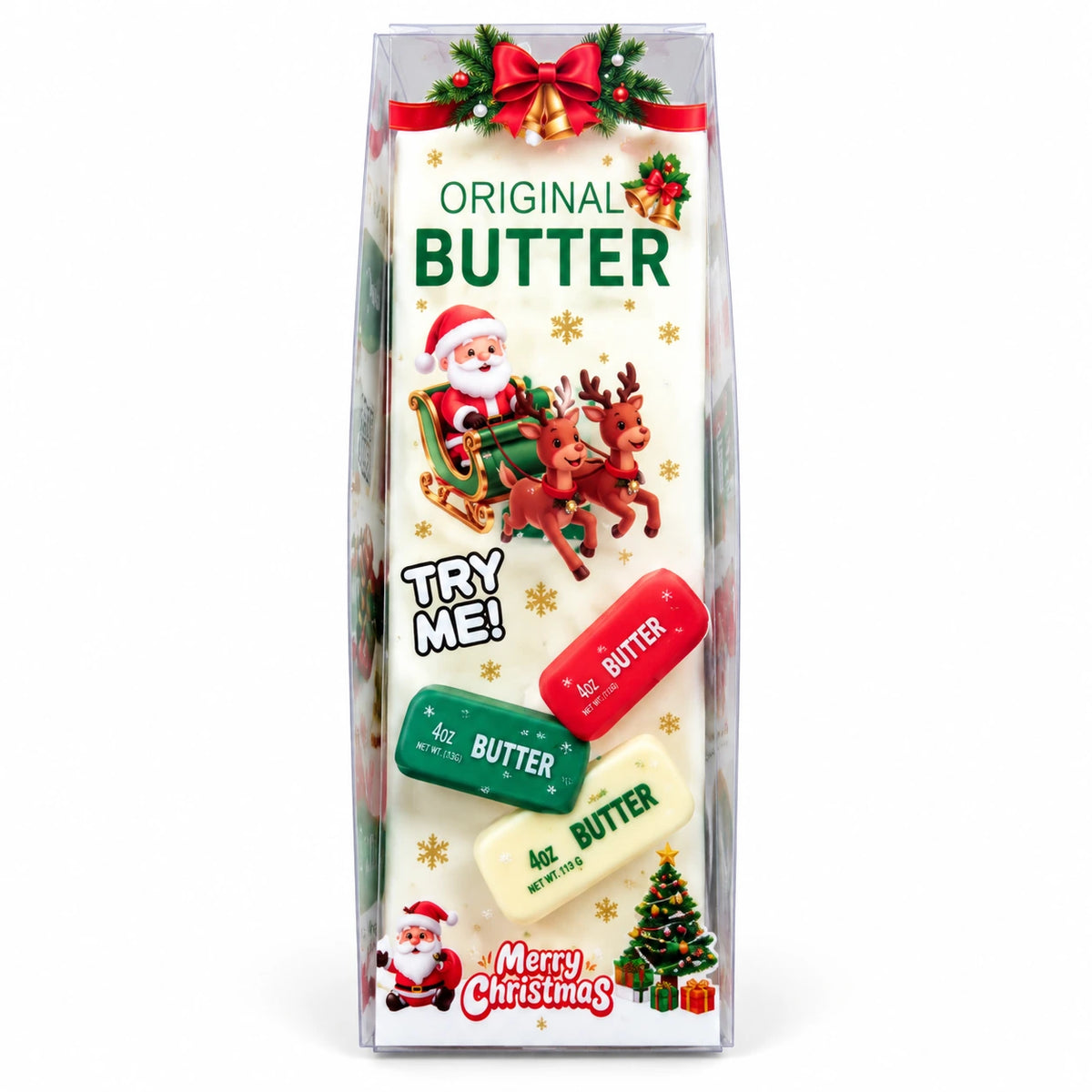 Witte Crunchy Butter Squishy Kerst Christmas Edition