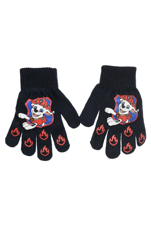 Navy PAW Patrol kinderhandschoenen met Marshall en rode vlammen