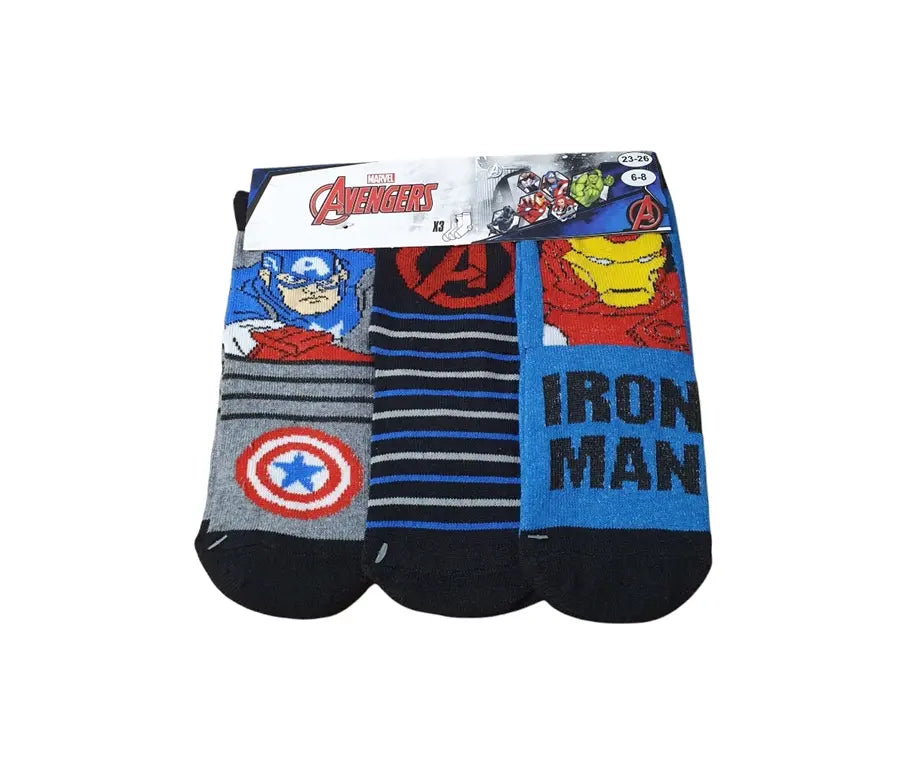 Marvel Avengers sokken 3 paar Hulk Iron Man Captain America maat 23 26