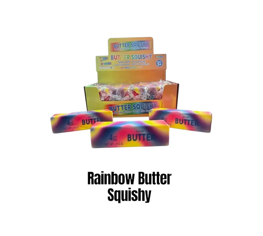 Rainbow Butter Squishy slow rising knijpspeelgoed met regenboogkleuren