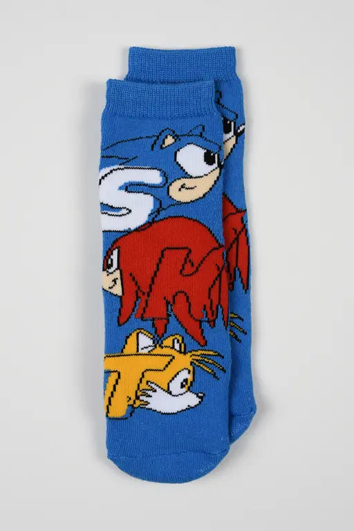 Blauwe Sonic the Hedgehog kindersokken met Sonic Knuckles en Tails