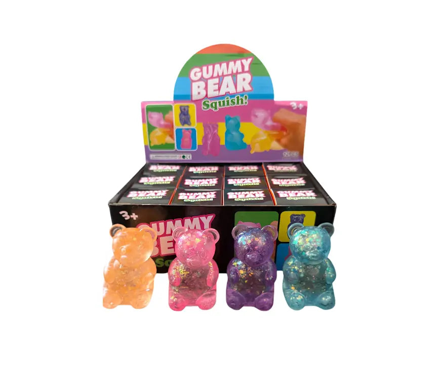 Gummy Beer Squishy met glitters in verschillende kleuren 7 cm