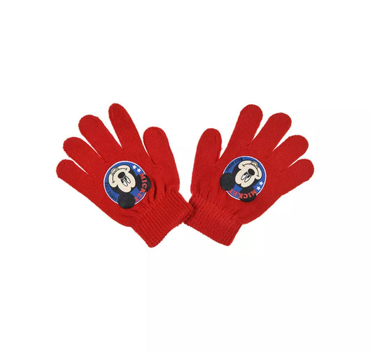 Rode Mickey Mouse handschoenen voor kinderen met afbeelding van Mickey. Warme, zachte acryl handschoenen, one size (3–6 jaar), officiële Disney licentie.