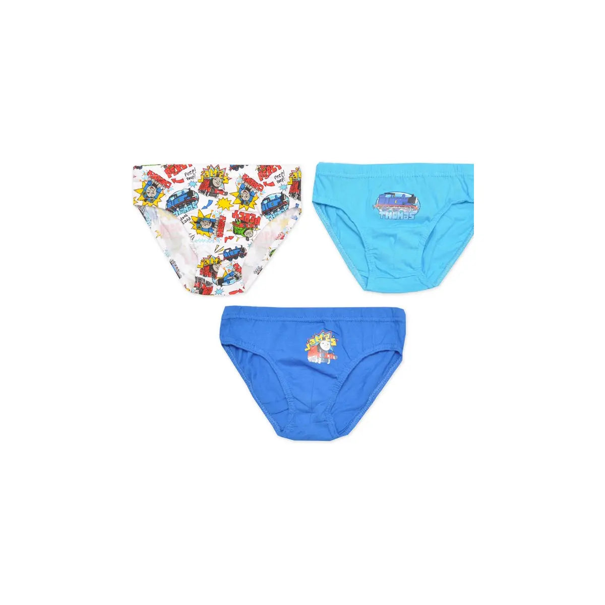 Thomas & Friends jongensslips 3-pack in blauw en wit met treinprint