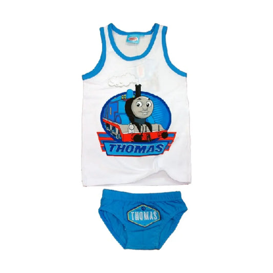 Thomas & Friends jongensondergoedset met wit hemd en blauwe slip