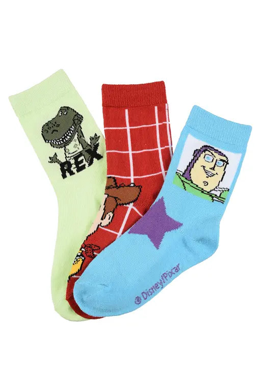 Toy Story kindersokken set met Rex Woody en Buzz Lightyear