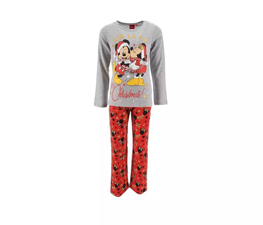Disney Kerstpyjama Minnie en Mickey Mouse – Kinderpyjama – Maat 104 – Officiële Licentie