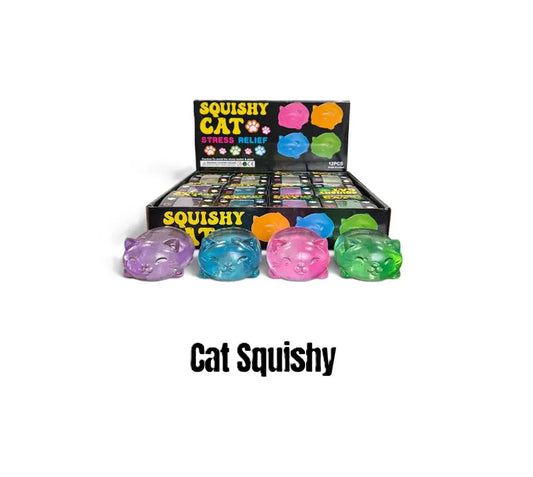 Cat Squishy kat knijpspeelgoed in verschillende kleuren circa 8 cm