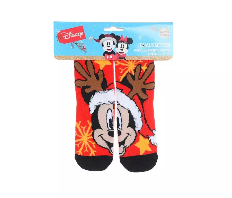 Disney Kerstsokken Mickey Mouse – Rode Kindersokken – Maten 23/26 t/m 31/34