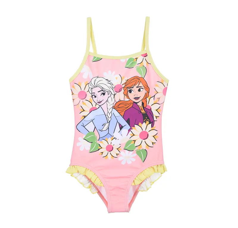 Frozen badpak koraal meisjes Elsa Anna bloemenprint officiële licentie