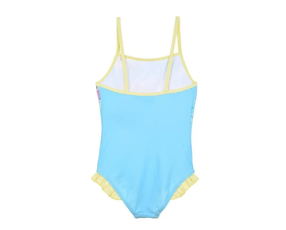 Turquoise Disney Frozen badpak met gele bandjes