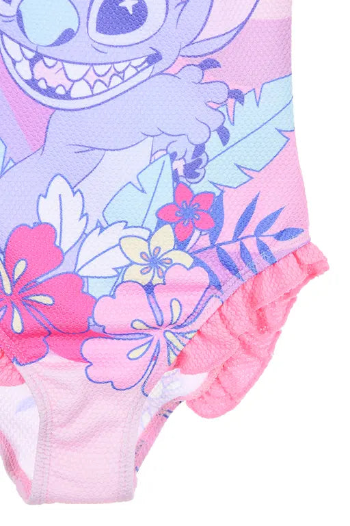 Roze Stitch badpak met structuur en print