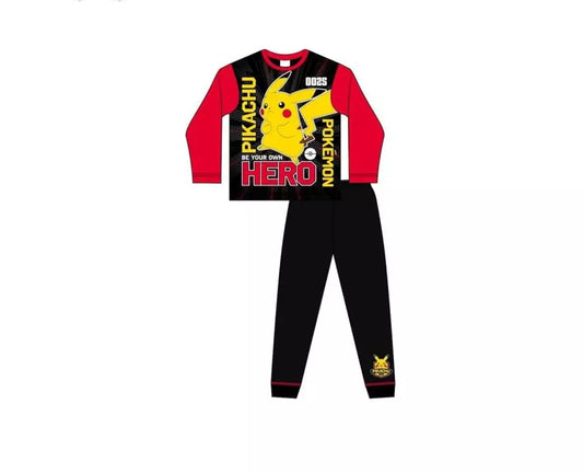 Pokémon Pyjama Pikachu – Zwarte Kinderpyjama met Rode Mouwen – 100% Katoen