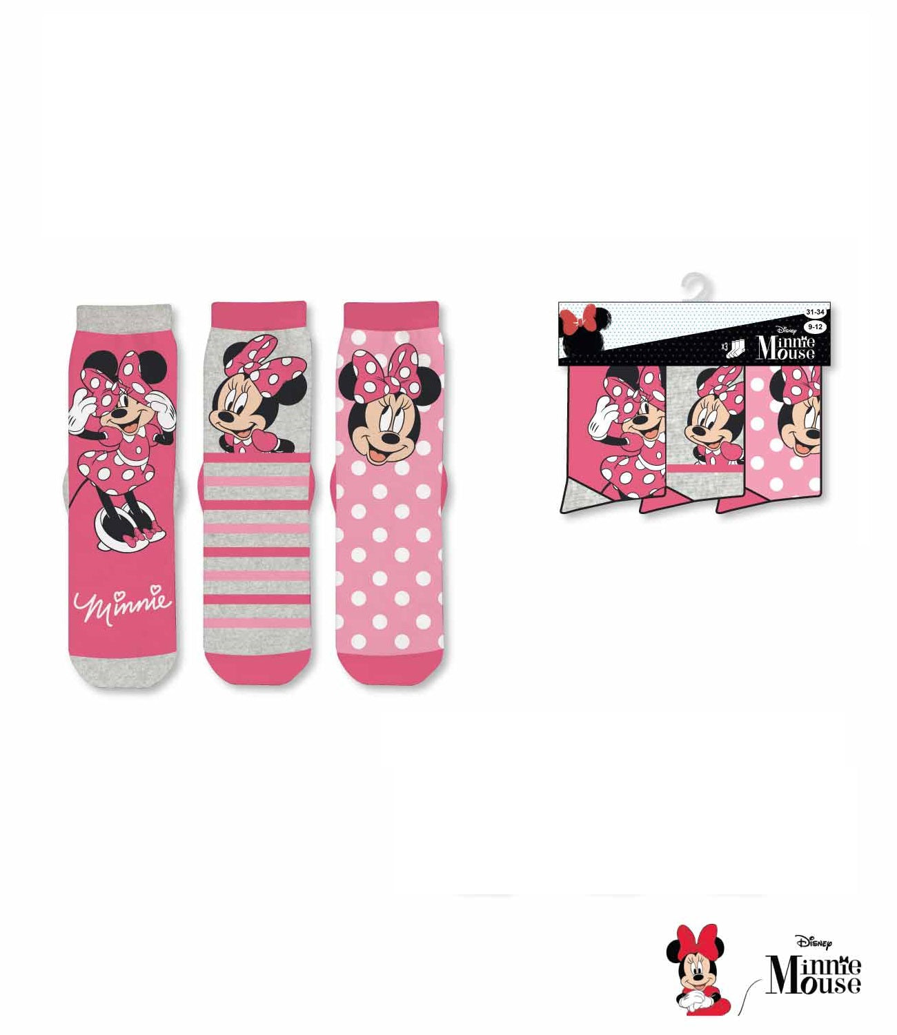 3 paar sokken Minnie Mouse