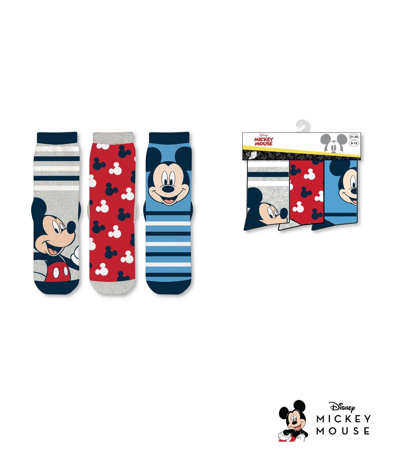 3-pack sokken Mickey Mouse