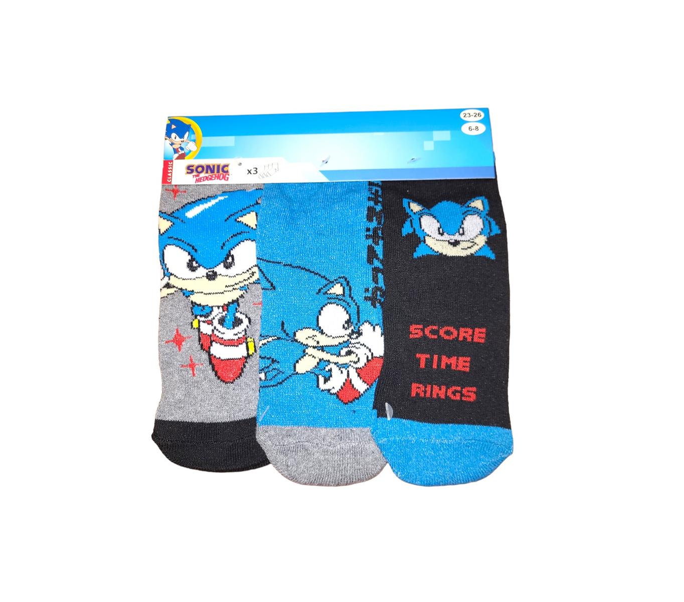 3 paar sokken Sonic the hedgehog