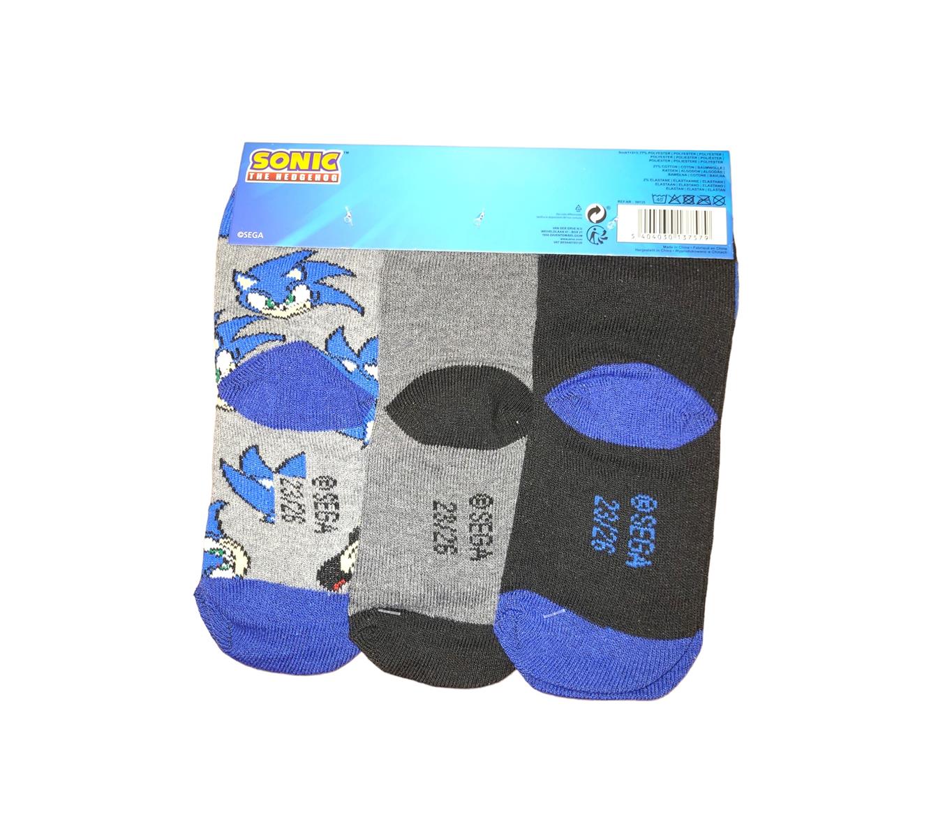3 paar sokken Sonic the hedgehog